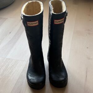 tall hunter boots sz 3Y navy